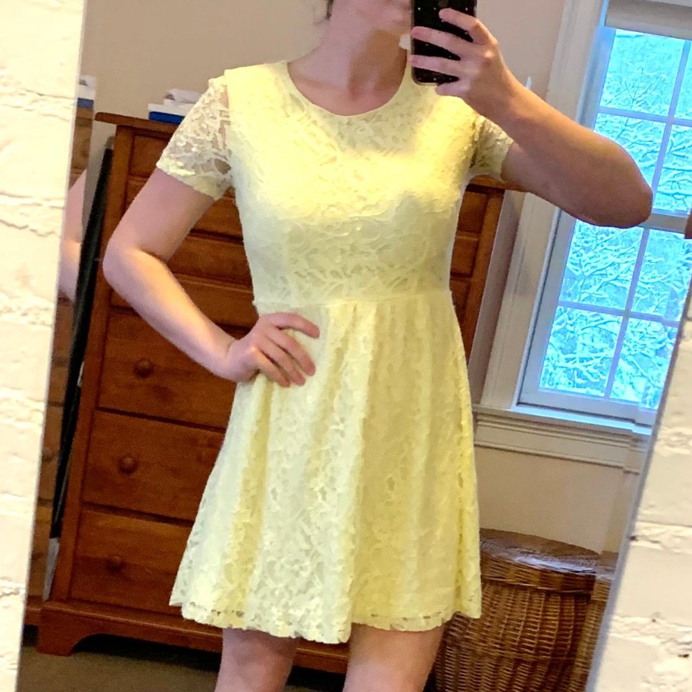💕Yellow Fit and Flare A-Line Dress Size S/M